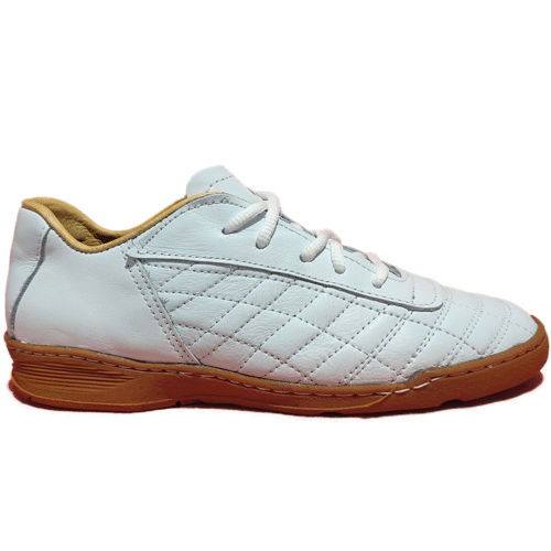 futsal_blanco1 Botines de Futsal Sport Moves Blancos con Suela Caramelo – Cuero Argentino Premium para Indoor